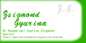 zsigmond gyurina business card